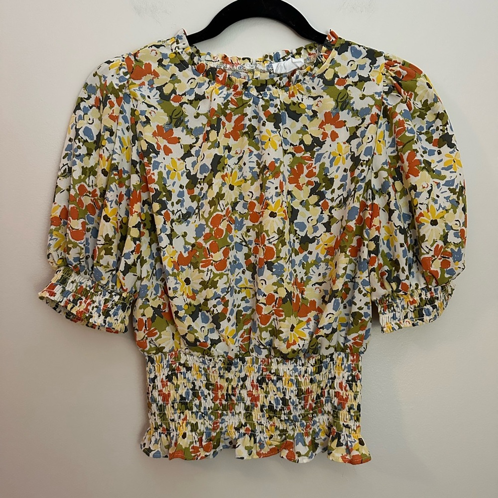 Sienna Sky Floral Blouse Medium EUC